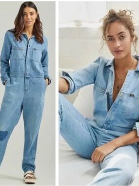 NWT Lee x Free People Vintage Modern Union-Alls Coverall Jumpsuit With Heart